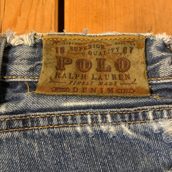 POLO Men’s Ralph Lauren Jeans 40x32 Slim Straight 018 GUC Fraying/Holes See Pic - Picture 12 of 16